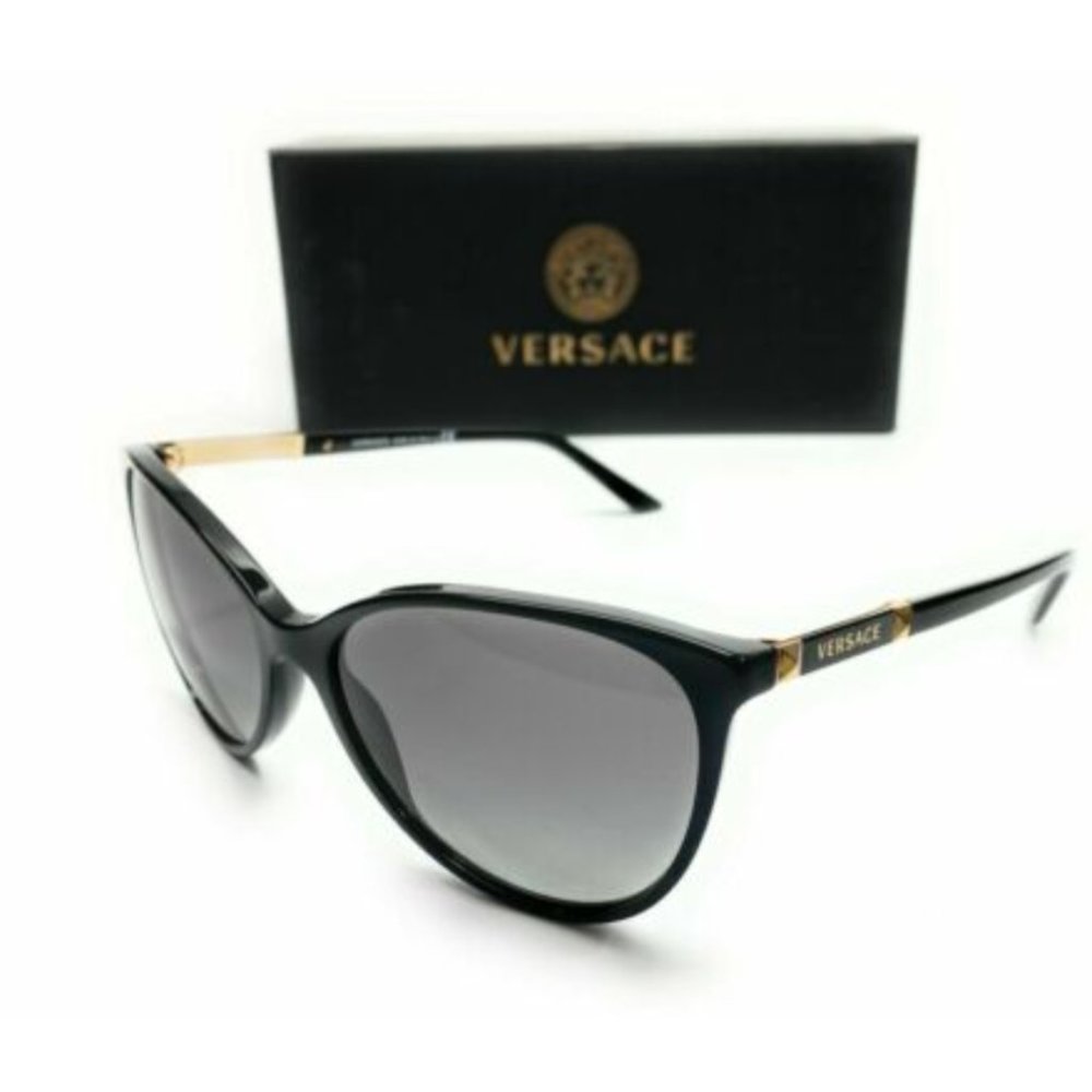 Versace Women's Black and Grey Gradient Sunglasses